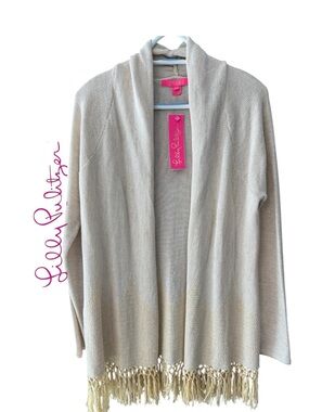 Lilly Pulitzer Tatum Cardigan Gold Metallic